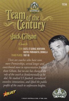 2008 NRL Centenary - Team of the Century #TC18 Jack Gibson Back